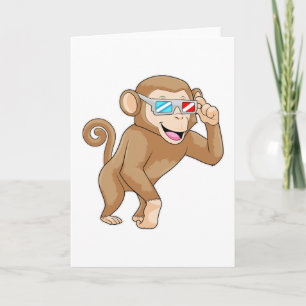 Carte Singe avec des lunettes