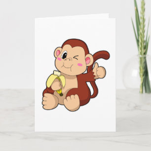 Carte Singe bébé avec banane