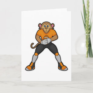 Carte Singe comme joueur de football avec football