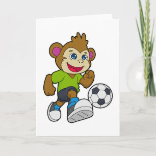 Carte Singe comme joueur de football avec Soccer