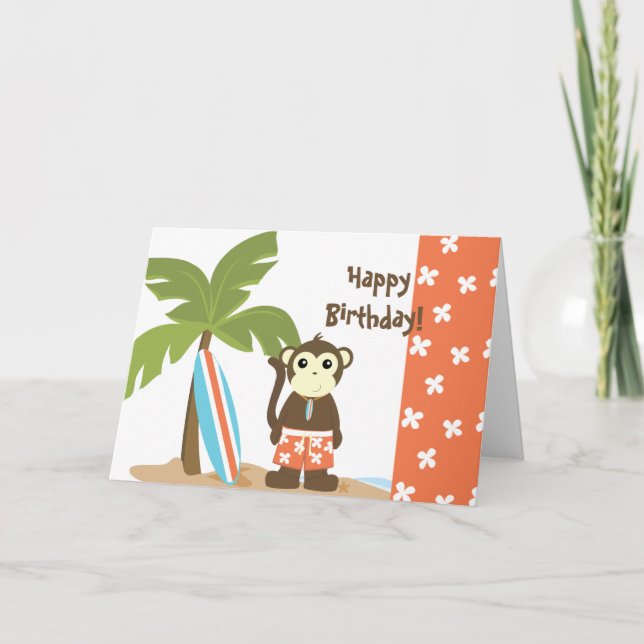 Carte Singe de surf (Devant)