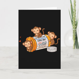 Carte Singe drôle antidépresseur Zoo Garçons Filles Enfa