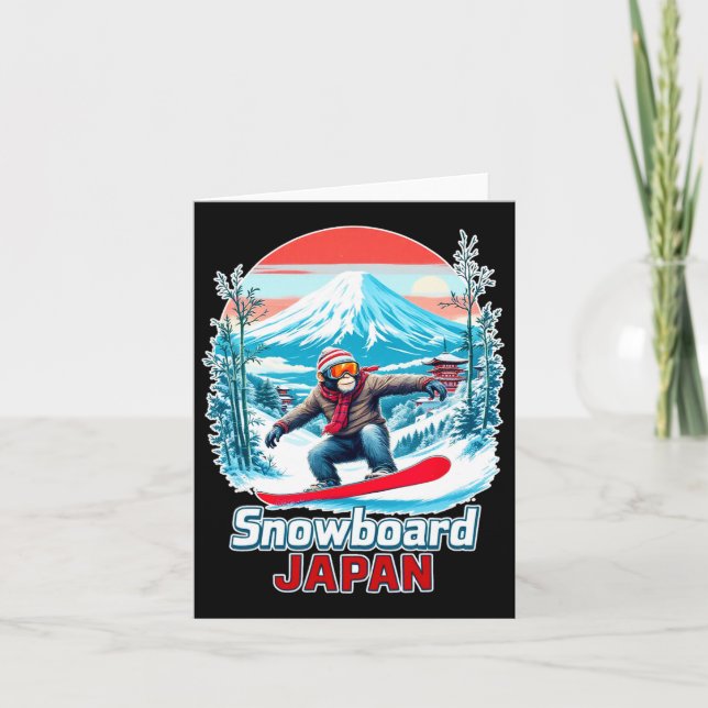 Carte Singe Du Snowboard Au Japon Paysage Pittoresque (Devant)
