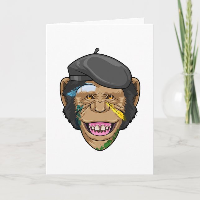 Carte Singe en tant que peintre (Devant)