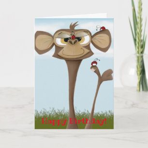 Carte Singe idiot et coccinelles