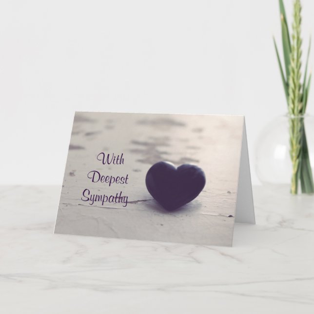 Carte Single Purple Heart on a Beach Sympathy (Devant)