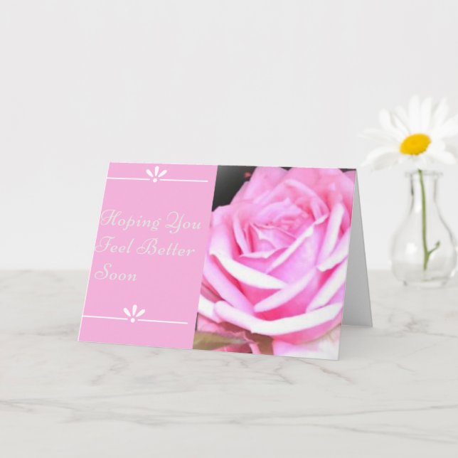 Carte Single Rose Get Well (Petite plante)