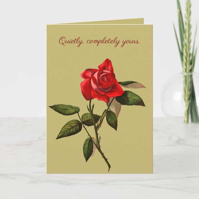 Carte Single Stem Red Rose Isolated Vector Art (Devant)