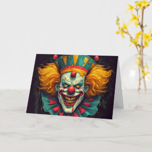 Carte Sinister Circus Clown - Halloween heureux