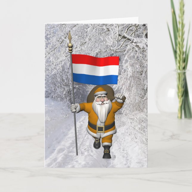 Carte Sinterklaas Avec Drapeau Néerlandais (Devant)