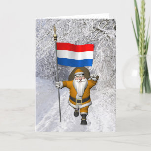 Carte Sinterklaas Avec Drapeau Néerlandais