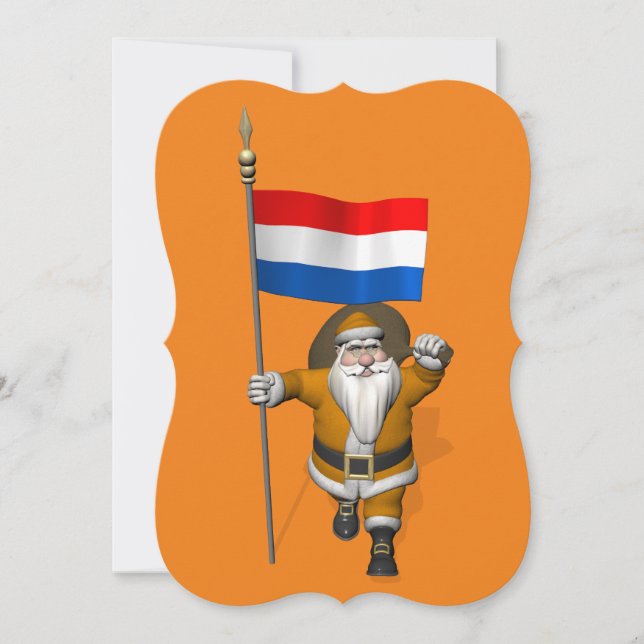 Carte Sinterklaas Avec Ensigne De Pays-Bas (Devant)