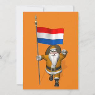 Carte Sinterklaas Avec Ensigne De Pays-Bas