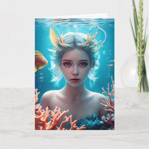 Carte Sirène d'anniversaire joyeuse personnalisée