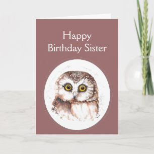 Carte Sister Birthday Whooo Loves You, Cute Owl Humour