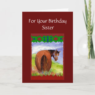 Carte Sister Funny Birthday Wishes Horses Diet Cake