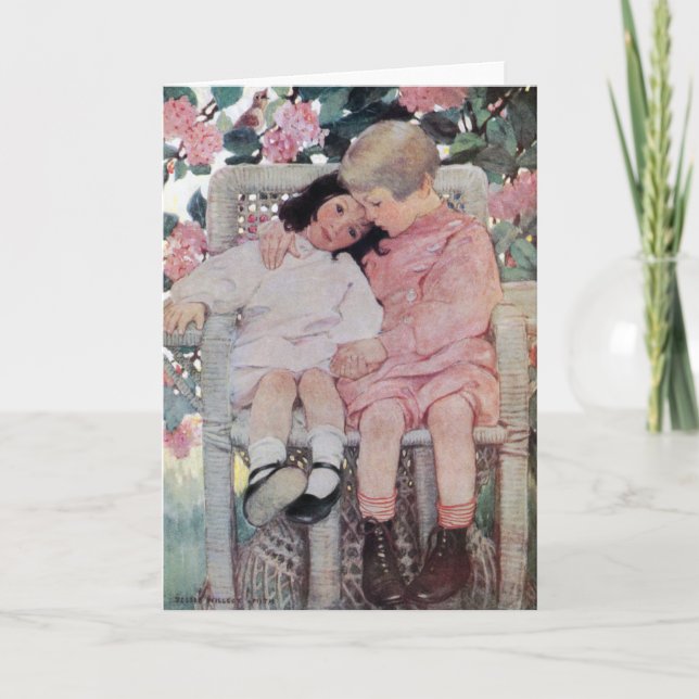 Carte Sisters under Blossoms, Jessie Willcox Smith (Devant)