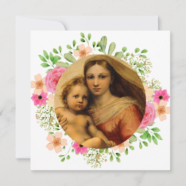 Carte Sistine Madonna et Enfant Rafael Peintures Master (Devant)