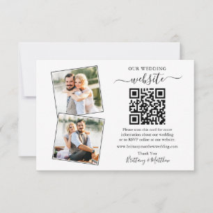 Carte Site Web de Mariage Photo 2 Minimaliste Simple QR