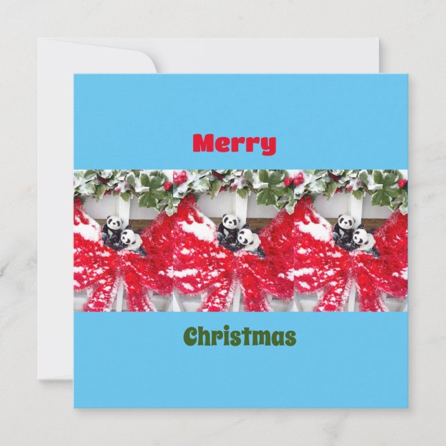 Carte Six Darling Pandas à Noël (Devant)