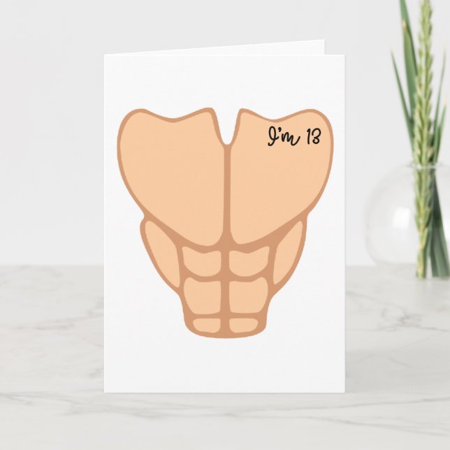 Carte Six Pack J'ai 13e anniversaire Funny Boy Kids (Devant)