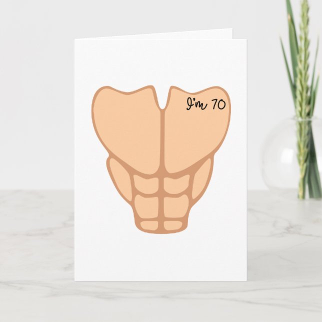 Carte Six Pack J'ai 70e anniversaire Drôle Hommes (Devant)