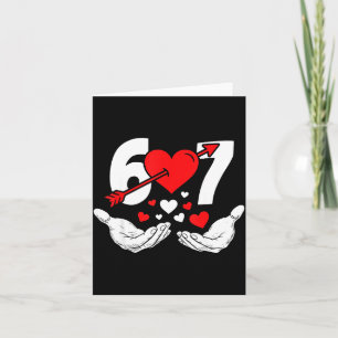 Carte Six Seven 67 6 7 Enfants 67 Mème Mains Drôle Valen