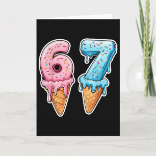 Carte Six Seven 67 Crème Glacée Drip Sports Cool Mème Dr