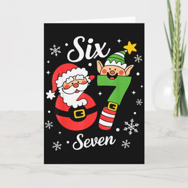 Carte Six Seven 67 Elf Santa Christmas  (Devant)