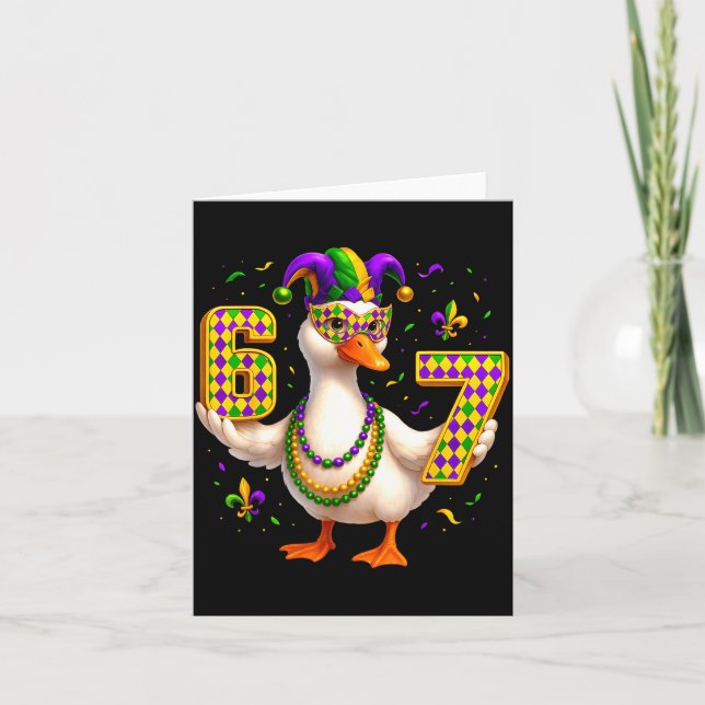 Carte Six Seven 67 Meme Goose With Jester Hat &amp; Bead (Devant)