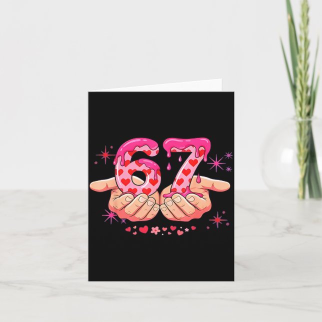 Carte Six Seven 6 7 Mème Cœur qui Dégouline Saint-Valent (Devant)