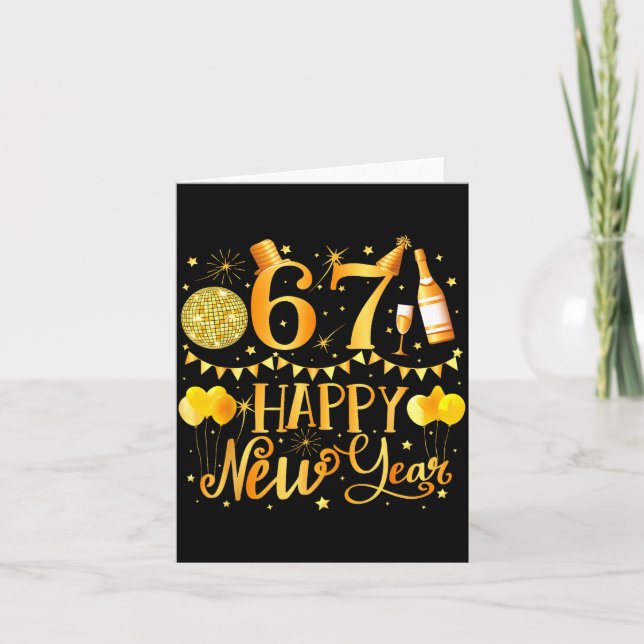 Carte Six Seven 6 7 Meme Funny Happy New Year 67 2026  (Devant)