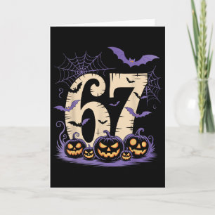 Carte Six Seven 6 7 Mème Halloween effrayant 