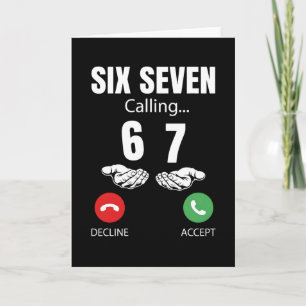 Carte Six Seven Appelant 67 Mème Drôle 6 7 Blague Hommes