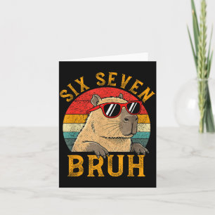Carte Six Seven Bruh 67 Mème Drôle Capybara Viral Six Se