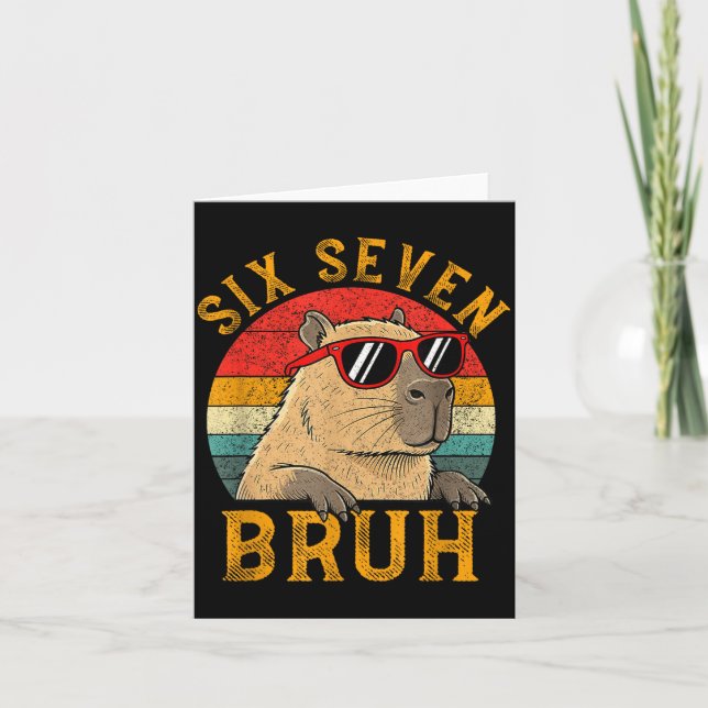 Carte Six Seven Bruh 67 Meme Funny Capybara Viral Six Se (Devant)
