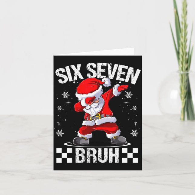 Carte Six Seven Bruh 6-7 Meme Xmas Matching Pjs Christma (Devant)