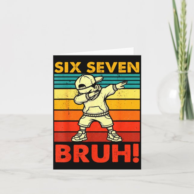 Carte Six Seven Bruh Dabbing Boy Funny 67 Meme Gen Alpha (Devant)