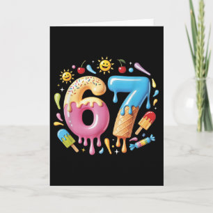 Carte Six Seven Crème Glacée Dégoulinante Mème Cool 67 N