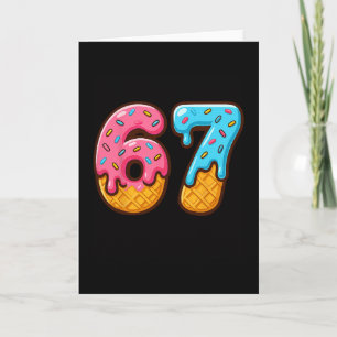 Carte Six Seven Crème Glacée Drip Cool Meme 67 Numéro Dr