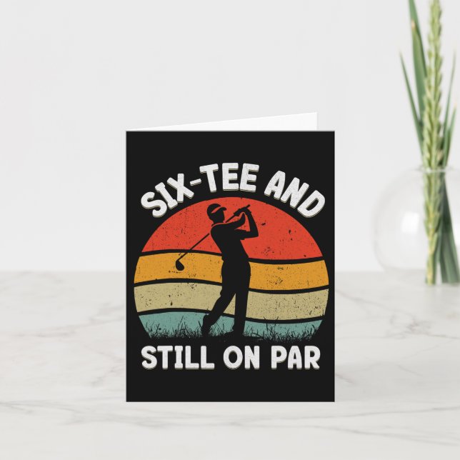 Carte Six Tee Golf Anniversaire 60e Anniversaire Golfer  (Devant)