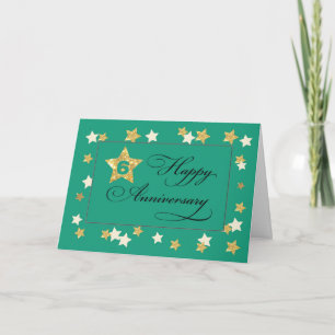 Carte Sixième anniversaire de l'employé Green Gold Effet