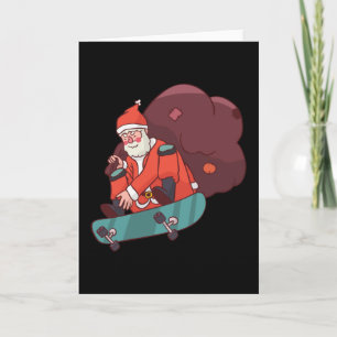 Carte Skate de Noël Père Noël