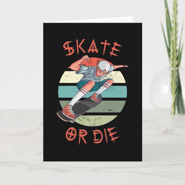 Carte Skate ou die Skateboarder Garçon (Devant)