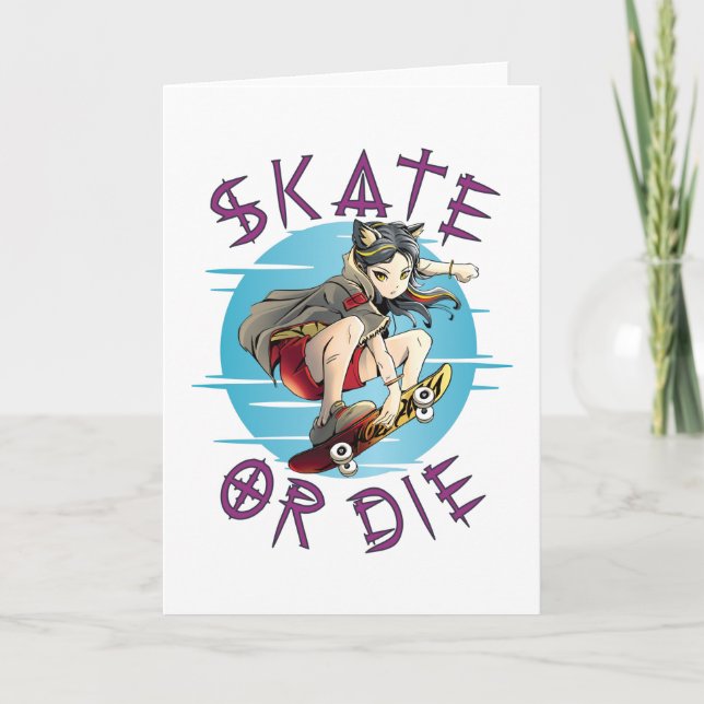 Carte Skate ou die Skateboarder Girl (Devant)