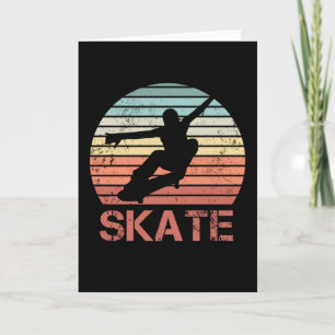 Carte Skateboard Patinage Retro Cadeau