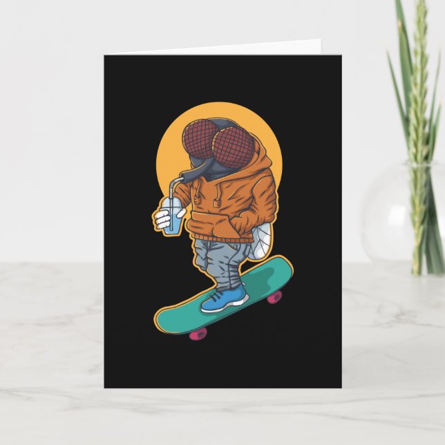 Carte Skateboard Skater Skater Funny Fly (Devant)