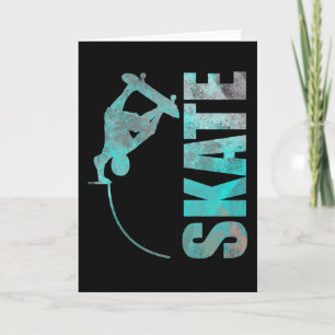 Carte Skateboarder Skate Trick demi-tuyau cadeau Patinag