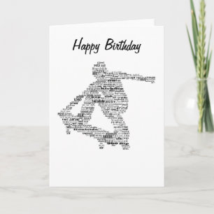 Carte Skateboarder word collage greeting card