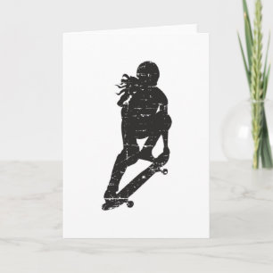 Carte Skater Girl Skateboard Sk8 Skating Funny Gift Idea